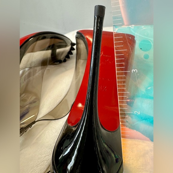 Christian Louboutin Slingback Heels 38.5 US 8 Black - Picture 4 of 16